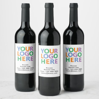 Étiquette Pour Bouteilles De Vin Logo et texte personnalisés