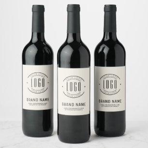 Étiquette Pour Bouteilles De Vin logo société entreprise personnalisé moderne