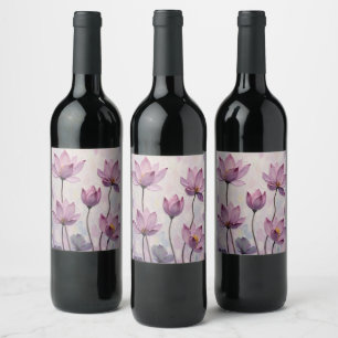 Étiquette Pour Bouteilles De Vin Lotus – Peinture à l'huile