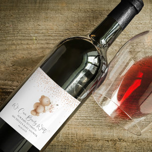 Étiquette Pour Bouteilles De Vin L'ours et l'abeille   Nous Pouvons Attendre ! Baby