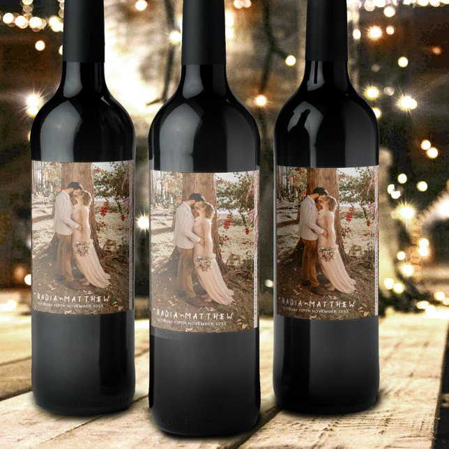 Étiquette Pour Bouteilles De Vin Love mariage de automne de croquis de baies d'herb (Créateur téléchargé)