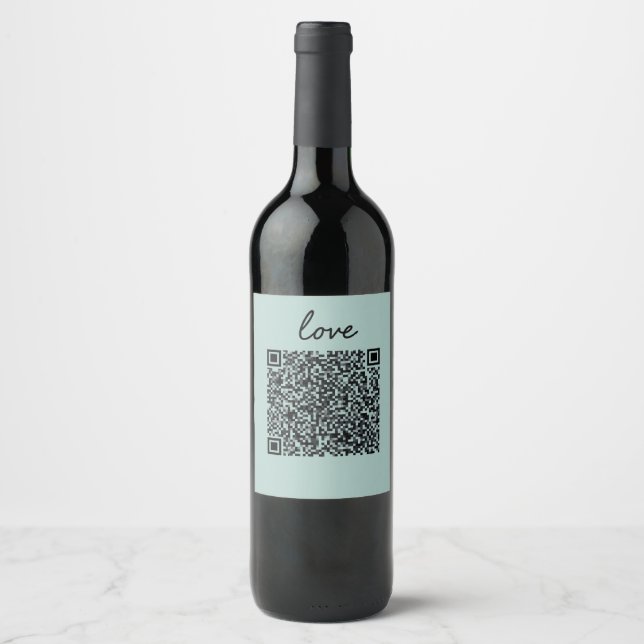 Étiquette Pour Bouteilles De Vin Love QR Code (Devant)
