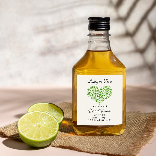 Étiquette Pour Bouteilles De Vin Lucky In Love Saint-Valentin Fête de Mariage (Créateur téléchargé)