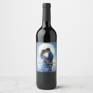 Étiquette Pour Bouteilles De Vin Lumière de la lune Mariage Celestin Love Thème Cie