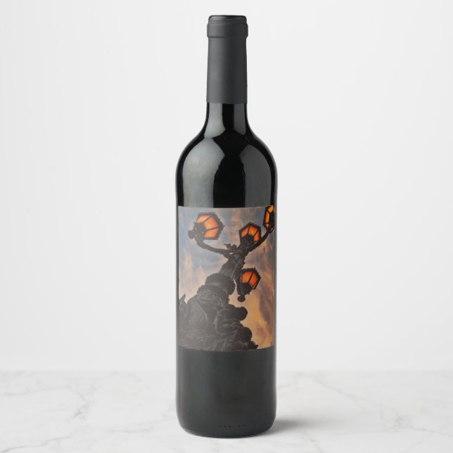 Étiquette Pour Bouteilles De Vin lumière de rue  (Devant)
