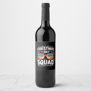 Étiquette Pour Bouteilles De Vin Lunettes de soleil Christmas In July Squad Été Pla