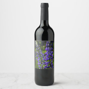 Étiquette Pour Bouteilles De Vin Lupines bleus