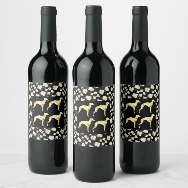 ÉTIQUETTE POUR BOUTEILLES DE VIN LUXE LÉVRIER (Bouteilles)