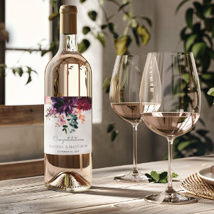 Étiquette Pour Bouteilles De Vin Luxuriant automne hiver Mariage floral