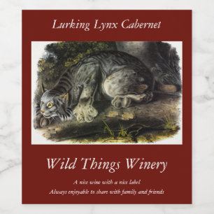 Étiquette Pour Bouteilles De Vin Lynx du Canada (Lynx Canadensis) (Lynx du Canada)