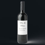 Étiquette Pour Bouteilles De Vin M. et Mme ajoutent le nom est. Date année couple m<br><div class="desc">Pour les amoureux comme nous</div>