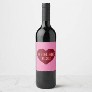 Étiquette Pour Bouteilles De Vin M. & Mme Crimson Heart