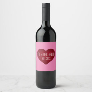 Étiquette Pour Bouteilles De Vin M. & Mme Crimson Heart