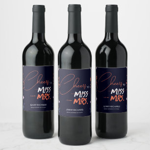 Étiquette Pour Bouteilles De Vin Mademoiselle à Madame Shower Nuptial
