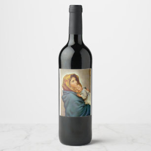 Étiquette Pour Bouteilles De Vin Madone et Enfant Roberto Ferruzzi Madonnina Marie