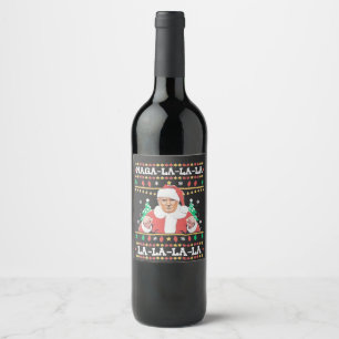 Étiquette Pour Bouteilles De Vin Maga La La La Trump Noël Inauguration 47e