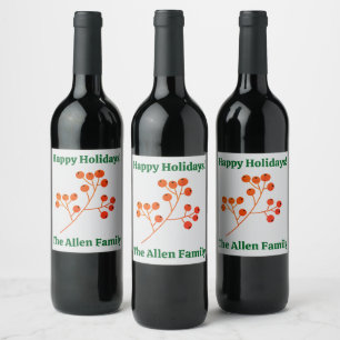 Étiquette Pour Bouteilles De Vin Magnifique bouteille de vin de vacances personnali