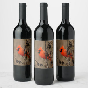 Étiquette Pour Bouteilles De Vin Magnifique cardinal du Nord