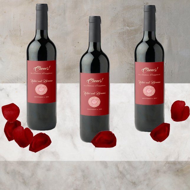 Étiquette Pour Bouteilles De Vin Magnifique Mehndi (Créateur téléchargé)