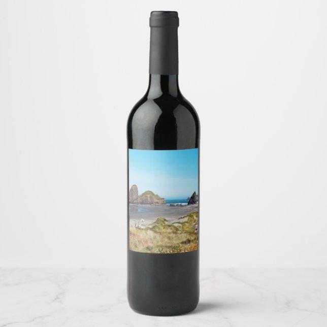 Étiquette Pour Bouteilles De Vin Magnifique paysage côtier de l'Oregon (Devant)