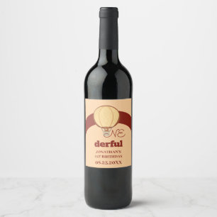 Étiquette Pour Bouteilles De Vin Magnifique YAK Montgolfière 1er Anniversaire