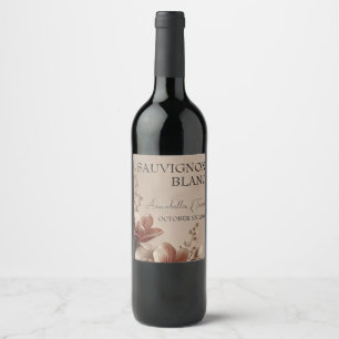 Étiquette Pour Bouteilles De Vin Magnolia Floral Romantique Vintage Nom Personnalis
