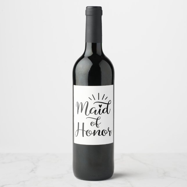 Étiquette Pour Bouteilles De Vin Maid Of Honor (Devant)