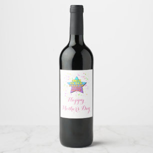 Étiquette Pour Bouteilles De Vin MAMAN Est L'Étoile De Ce Spectacle