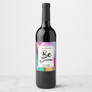 Étiquette Pour Bouteilles De Vin Mangez Boire et être un Merci génial