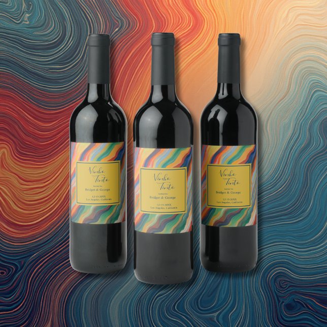 Étiquette Pour Bouteilles De Vin marbre abstrait afrique destination mariage (Créateur téléchargé)