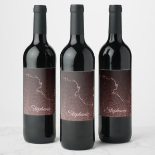 Étiquette Pour Bouteilles De Vin Marbre noir et Parties scintillant