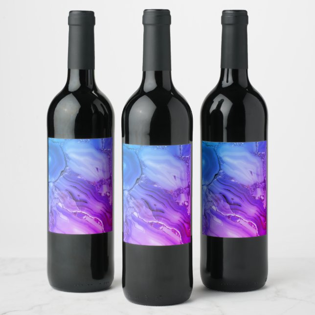 Étiquette Pour Bouteilles De Vin Marbre violet exotique (Bouteilles)