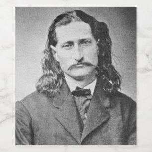 Étiquette Pour Bouteilles De Vin Maréchal Wild Bill Hickok, tireur de l'Ouest sauva