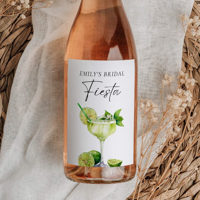 Étiquette Pour Bouteilles De Vin Margarita Fiesta mexicaine pour enterrement de vie (Créateur téléchargé)