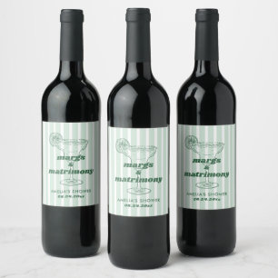 Étiquette Pour Bouteilles De Vin Margs & Matrimony Rétro Enterrement de Vie de Jeun