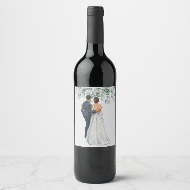 Étiquette Pour Bouteilles De Vin Mariage (Devant)