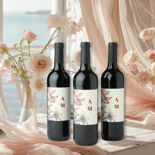 Étiquette Pour Bouteilles De Vin Mariage Art Nouveau Floral Vintage