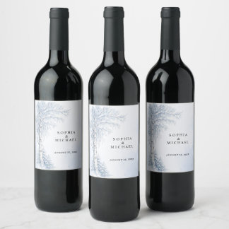 Étiquette Pour Bouteilles De Vin Mariage au Bouleau Gelé