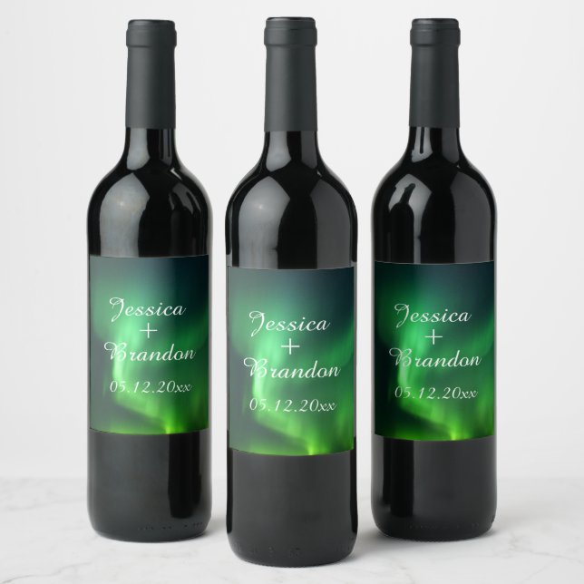 Étiquette Pour Bouteilles De Vin Mariage aurora boréale aurora (Bouteilles)