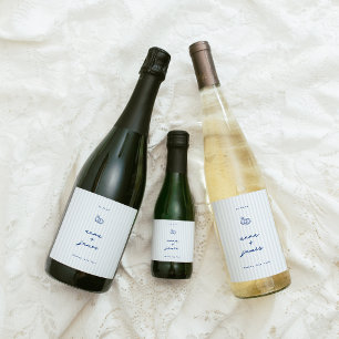 Étiquette Pour Bouteilles De Vin Mariage bleu lunaire