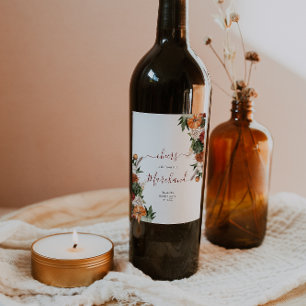 Étiquette Pour Bouteilles De Vin Mariage Bohème Automnal : Cérémonie de Shower