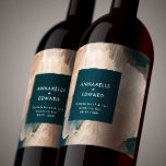 Étiquette Pour Bouteilles De Vin Mariage bohème moderne peint terracotta sarcelle<br><div class="desc">Étiquette de vin de mariage bohème moderne,  terracotta sarcelle peint. Terracotta rouille moderne brûlée orange,  beige et sarcelle conception peinte abstraite.</div>