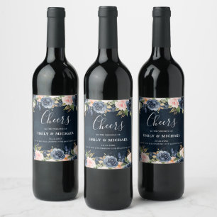 Étiquette Pour Bouteilles De Vin Mariage Bohème Rose Rose Foncé