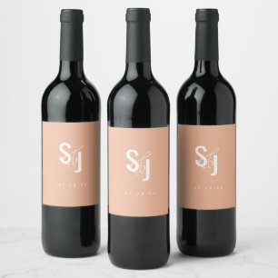 Étiquette Pour Bouteilles De Vin Mariage Bohémien Terracotta Minimaliste Blush