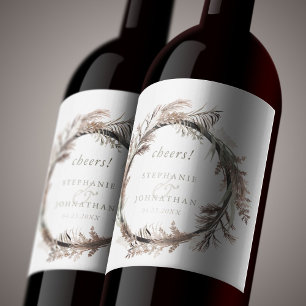 Étiquette Pour Bouteilles De Vin Mariage Boho d'automne