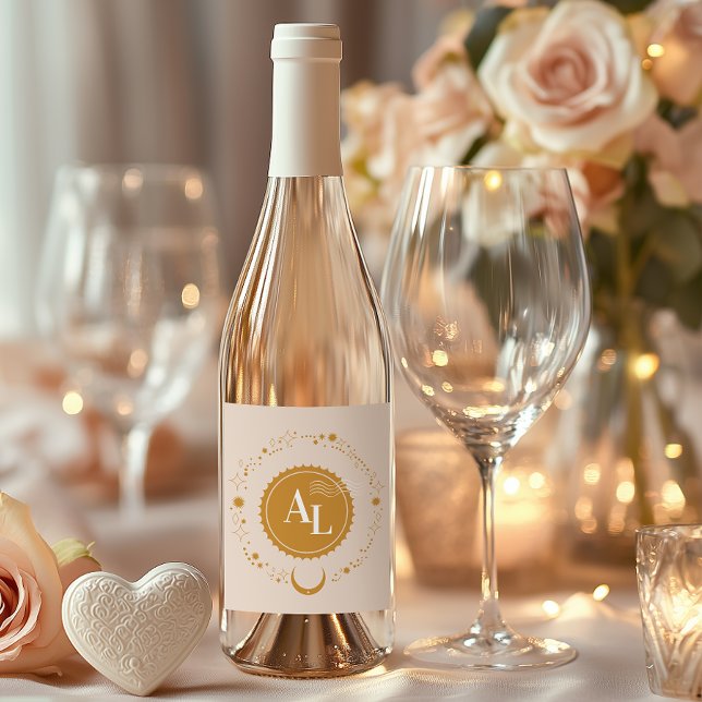 Étiquette Pour Bouteilles De Vin Mariage cosmique du col d'embarquement (Créateur téléchargé)