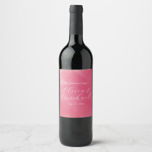 Étiquette Pour Bouteilles De Vin Mariage Curseur Ombré Rose Boho Clair Nom