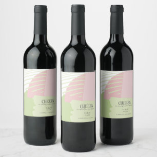 Étiquette Pour Bouteilles De Vin Mariage de blocs de couleur Cheers Spring ID740