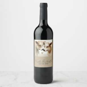 Étiquette Pour Bouteilles De Vin Mariage de campagne à la crème brune de l'amour de