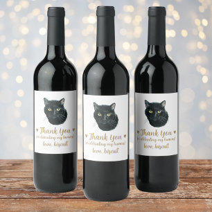 Étiquette Pour Bouteilles De Vin Mariage de chat personnalisé